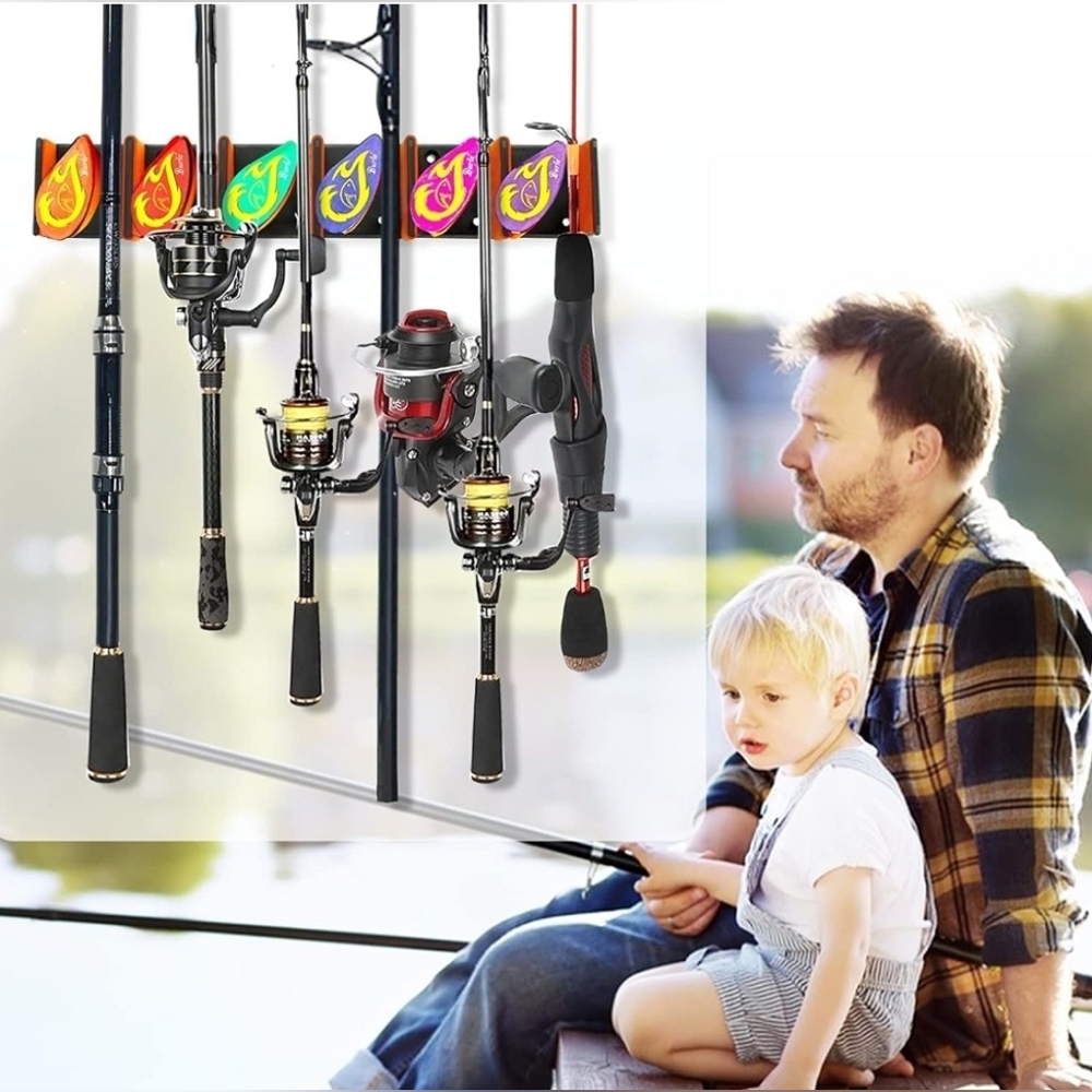Adjustable Wall-Mounted Fishing Rod Rack - Picture 7 of 7